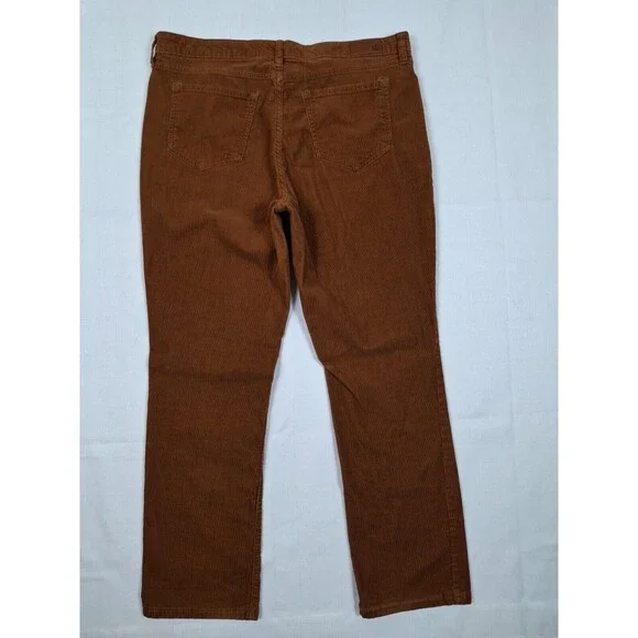Lands End Brown Corduroy Pants Women's Size 16 Straight Leg Brown Pockets - Picture 4 of 4